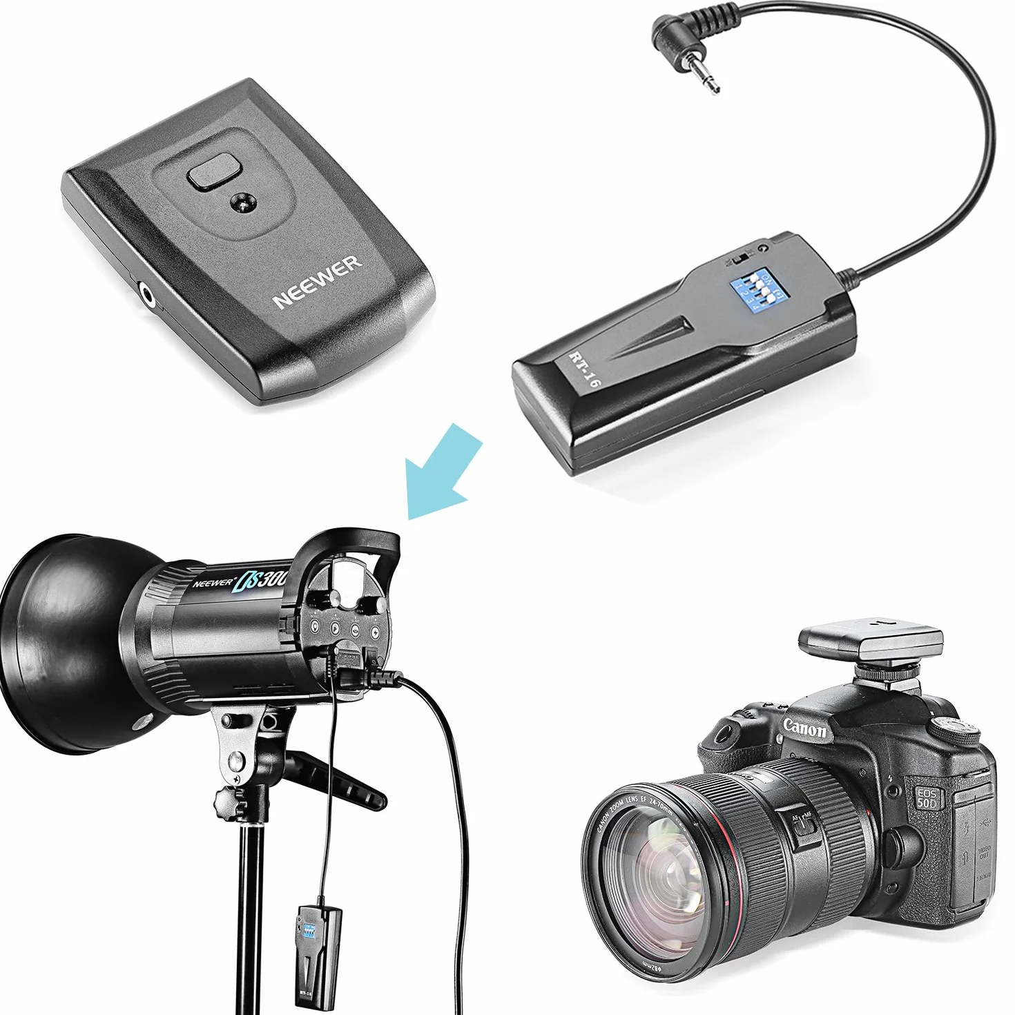 Neewer 16 canaux RT-16 Déclencheur de Flash de Studio sans Fil, Compatible avec Neewer S101-300W, S101-400W, S101-300W PRO, S101-400W PRO et Autres Lumière de Studio
