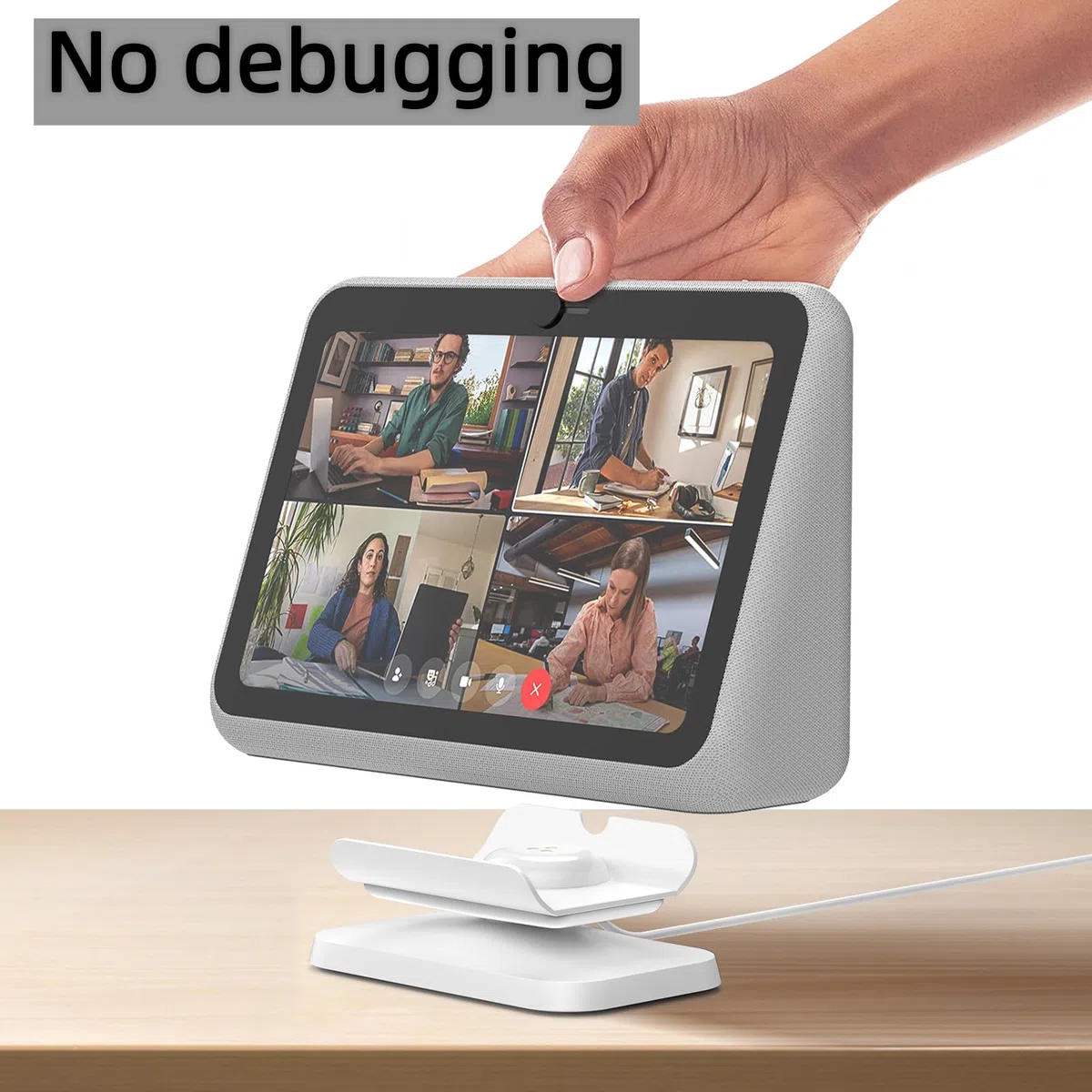 Station d'accueil rotative pour haut-parleur de chargement Portal Go Smart Video Calling Accessoires (Blanc)
