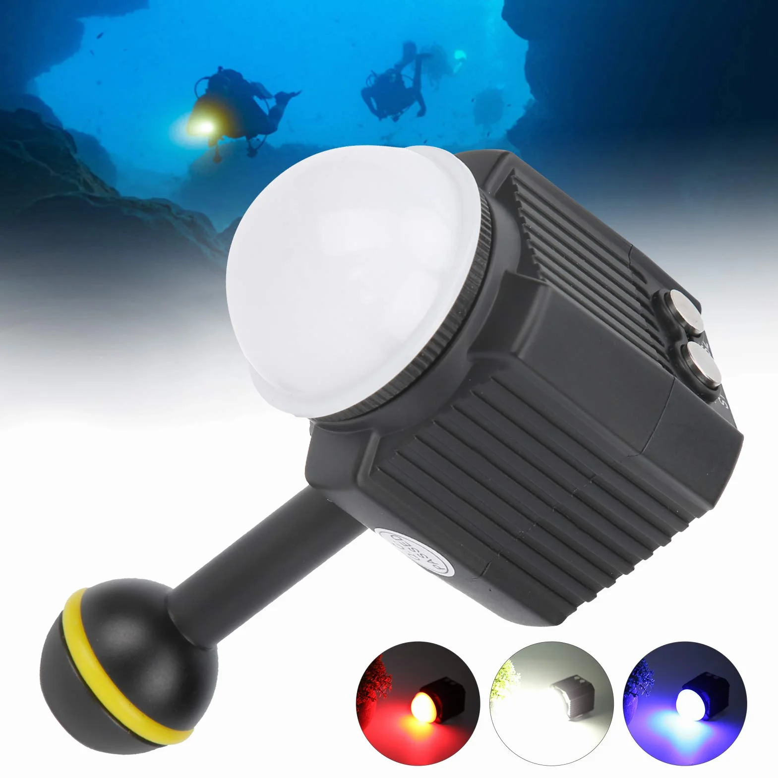 Lampe de Plongée 60M Caméra sous-Marine LED Lumière Vidéo Dimmable Étanche LED Lumière Vidéo Remplissage Veilleuse 7500K Plongée sous-Marine Photographie Lumière Lumière Étanche