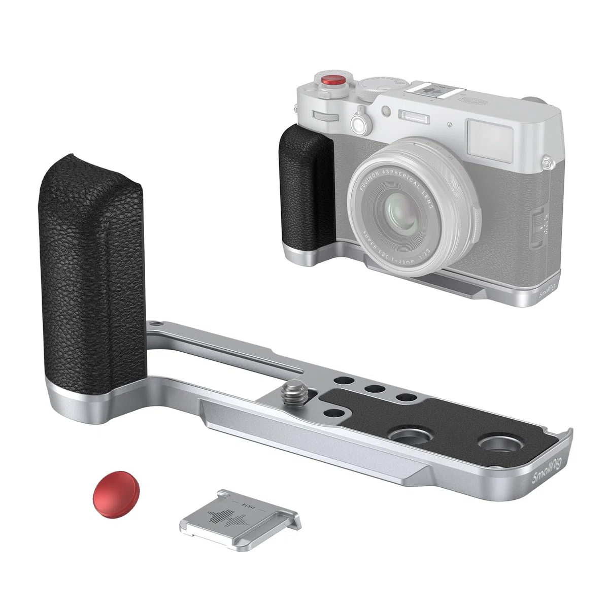 SMALLRIG X100VI Poignée en Forme de L pour FUJIFILM X100VI/X100V, Plaque de Dégagement Rapide pour Arca Intégrée, Poignée Latérale Légère en Silicone, avec Bouton d'Obturation et Hot Shoe Cover - 4555