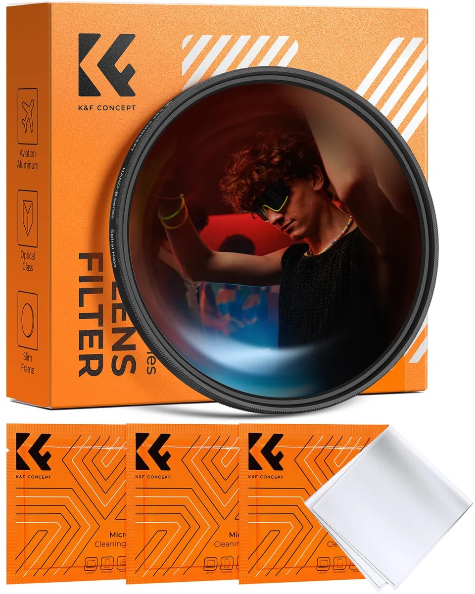 K&F CONCEPT 77mm Filtre à Prisme Halo en Spirale Effet Spécial pour Objectif Appareil Photo