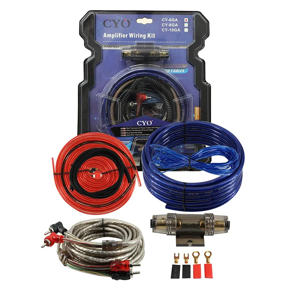 Câble d'amplificateur de puissance, Asudaro kit de câble audio de contrôle de voiture Câble de subwoofer audio de voiture 6 GA Câblage AMP à fil élevé Câbles audio automatiques 5 m