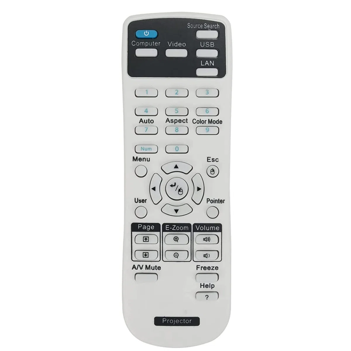 AULCMEET 1547200 Télécommande Rechange pour Epson Projectors EB-435W EB-430 EB-475Wi EB-470 EB-536Wi EB-530 EB-525W EB-425W EB-420 EB-485Wi EB-480i EB-965 EB-940 EB-955W EB-98 EB-535W EB-520