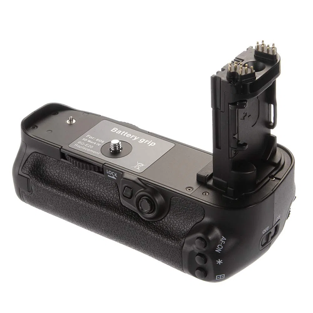 Hersmay BG-E20 Poignée d'alimentation pour appareil photo Canon 5D Mark IV, prise de vue verticale avec double compartiment de batterie, puissance étendue et ergonomie améliorée, peut contenir 2