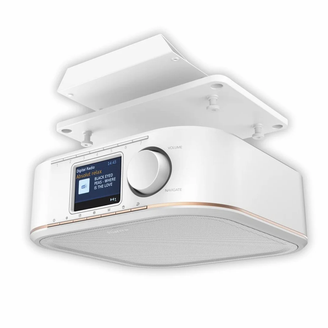 Hama Radio numérique "DR350", FM/DAB/DAB+ (pour réception FM / DAB / DAB +,radio de cuisine sous comptoir, écran couleur, fonction d'alarme, fonctionnement sur secteur) Blanc