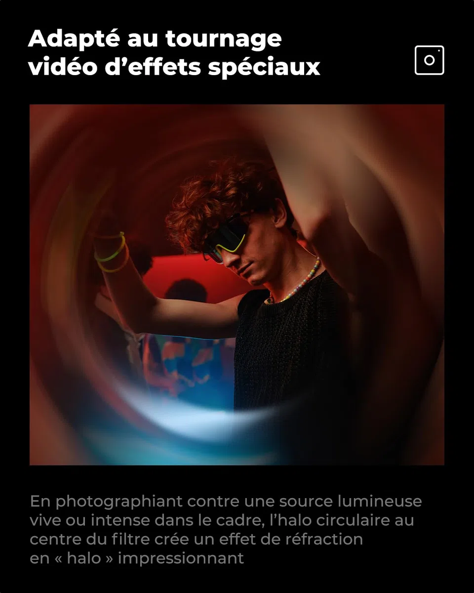 K&F CONCEPT 77mm Filtre à Prisme Halo en Spirale Effet Spécial pour Objectif Appareil Photo