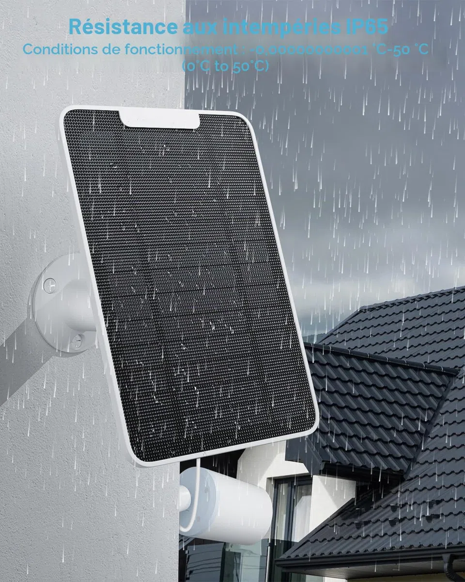 Lot de 3 chargeurs de panneau solaire Arlo Essential/XL, 5 W étanche IP65, câble micro USB 3 m, support mural (pas pour
