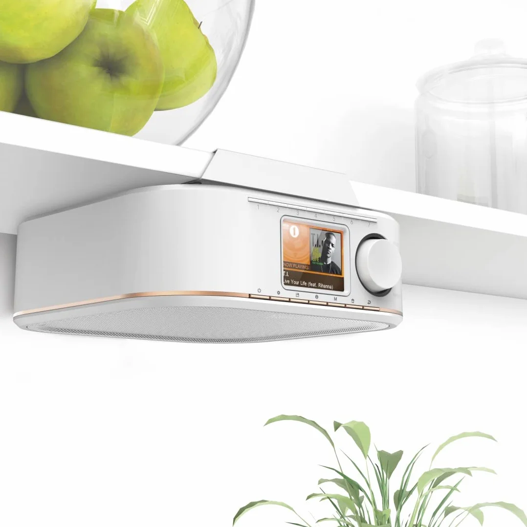 Hama Radio numérique "DR350", FM/DAB/DAB+ (pour réception FM / DAB / DAB +,radio de cuisine sous comptoir, écran couleur, fonction d'alarme, fonctionnement sur secteur) Blanc