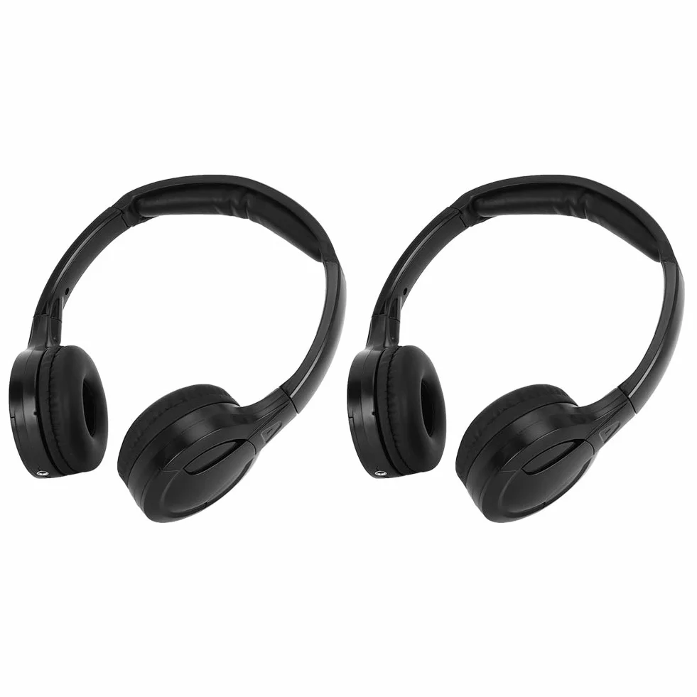 Ymiko Écouteurs Infrarouges pour DVD D'appui-tête de Voiture pour Enfants, Circum-Auriculaire Noir, Universels à 2 Canaux, sans Fil sur L'oreille