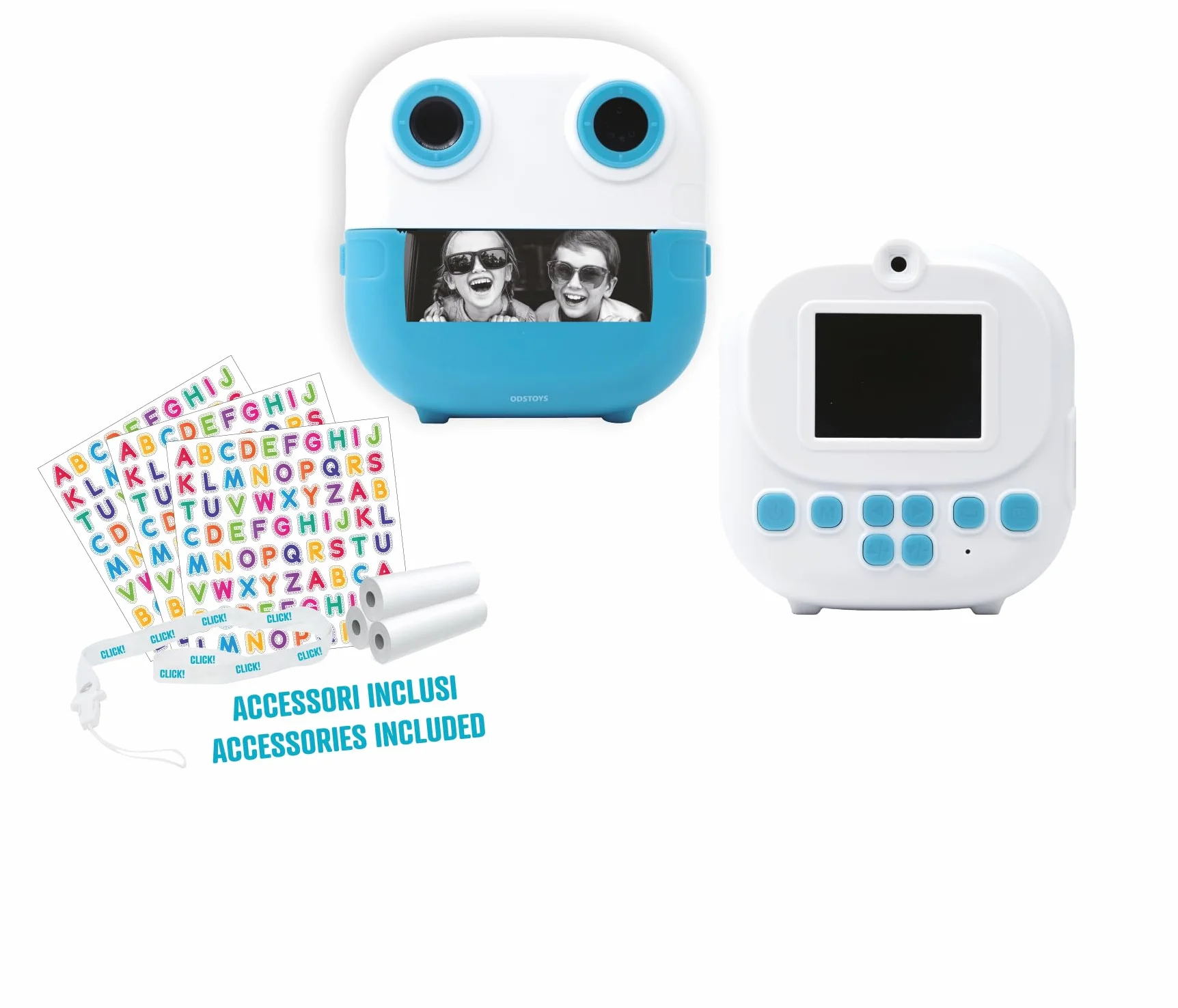 Cliquez 4 - Appareil Photo instantané pour Enfants - Double caméra - Imprimez des Photos et des Dessins à partir de l'App - Vidéo 1080p - Zoom 6X - Jeux - MP3 - Écran LCD 2" - MicroSD 4 Go