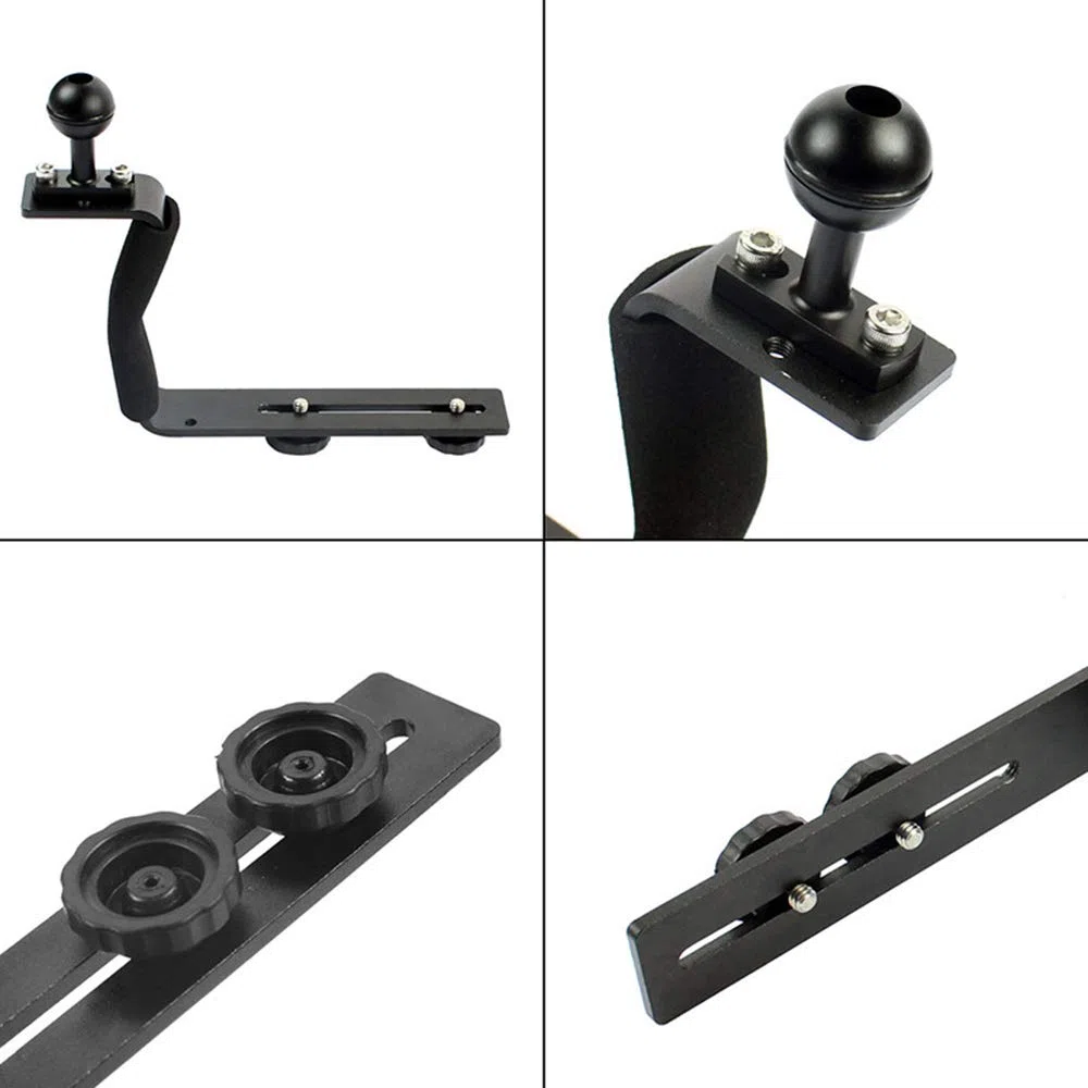 Poignée de Plateau de Plongée, Support de Plateau de Poignée sous-Marine, Conception de Rail Coulissant en Alliage D'aluminium en Bas, avec 2 Vis