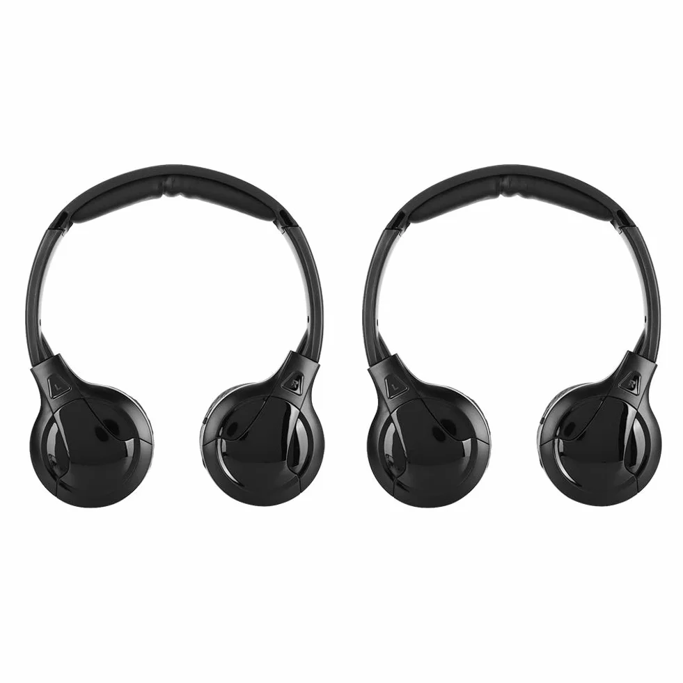 Ymiko Écouteurs Infrarouges pour DVD D'appui-tête de Voiture pour Enfants, Circum-Auriculaire Noir, Universels à 2 Canaux, sans Fil sur L'oreille
