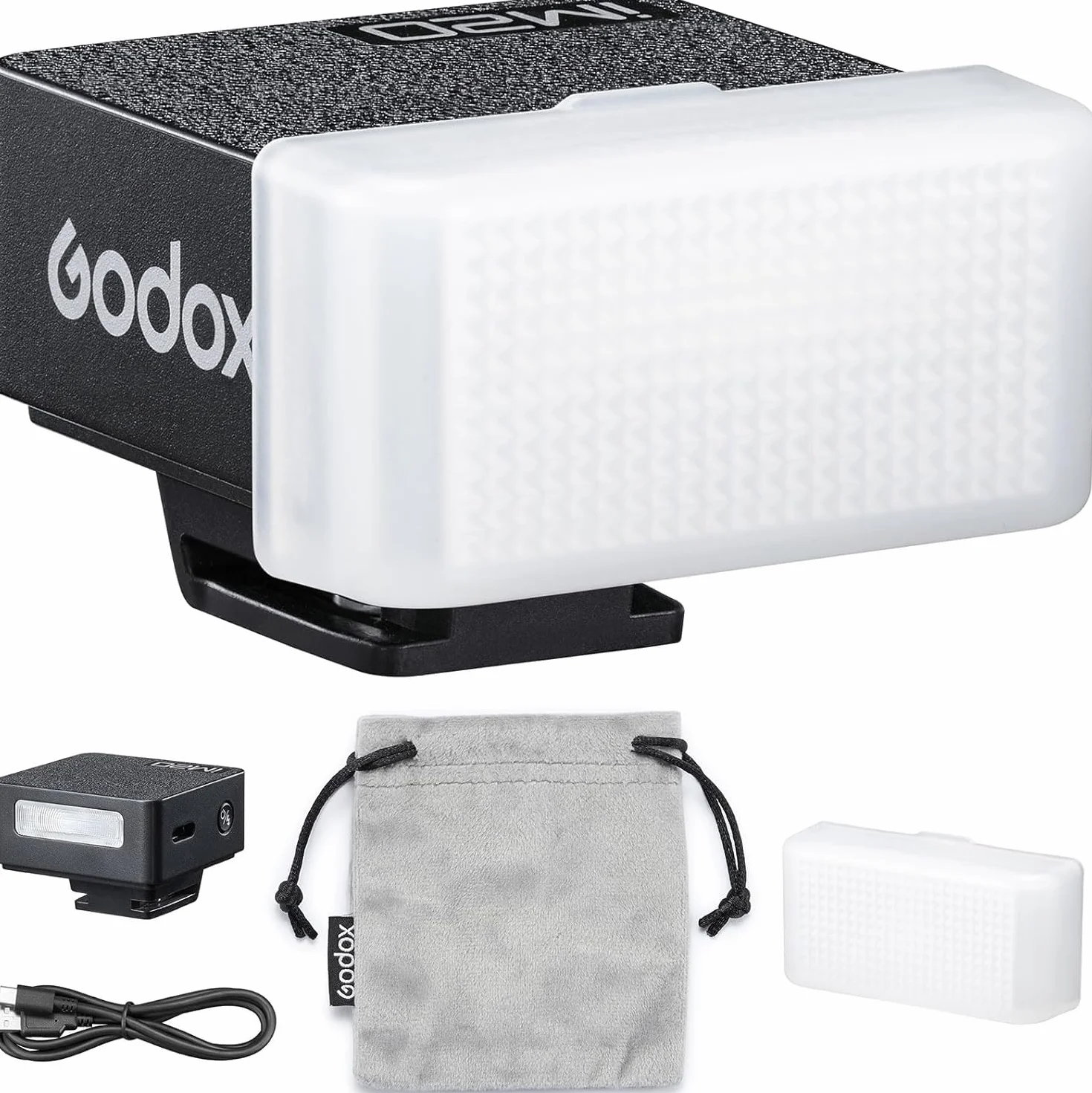 GODOX iM20 Mini Flash pour Appareil Photo, 5 Niveaux de Puissance, 6000 K ± 200 K avec dôme de Diffusion