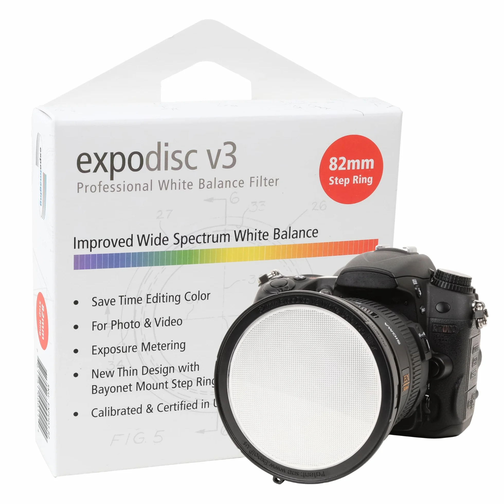 ExpoDisc V3 Professional Filtre Balance des Blancs (82 mm)