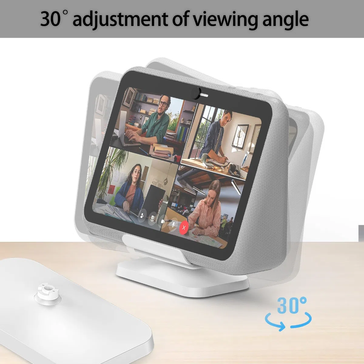 Station d'accueil rotative pour haut-parleur de chargement Portal Go Smart Video Calling Accessoires (Blanc)