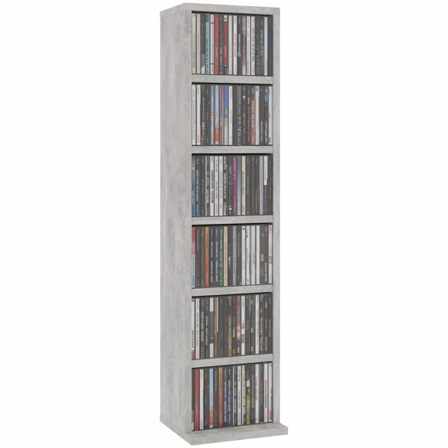 Homgoday Armoire à CD avec 6 Compartiments, Bois D'ingénierie Tour CD, Meuble de Rangement DVD, ÉTagère CD et DVD pour Salon, Chambre, Bureau