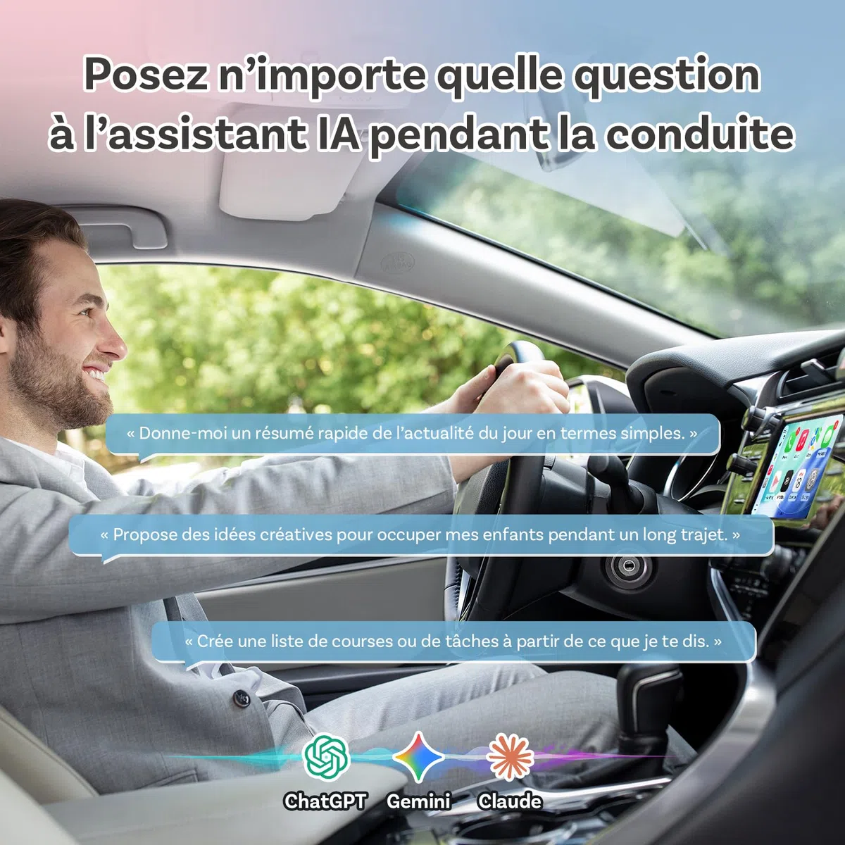OTTOCAST (2026 Amélioré) Adaptateur CarPlay sans Fil & Android Auto 2 en 1, Mini Slim pour iOS 10+ & Android 11+, Multi-Utilisateurs, Plug & Play, Connexion Rapide
