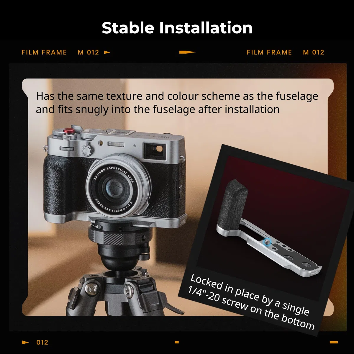 SMALLRIG X100VI Poignée en Forme de L pour FUJIFILM X100VI/X100V, Plaque de Dégagement Rapide pour Arca Intégrée, Poignée Latérale Légère en Silicone, avec Bouton d'Obturation et Hot Shoe Cover - 4555