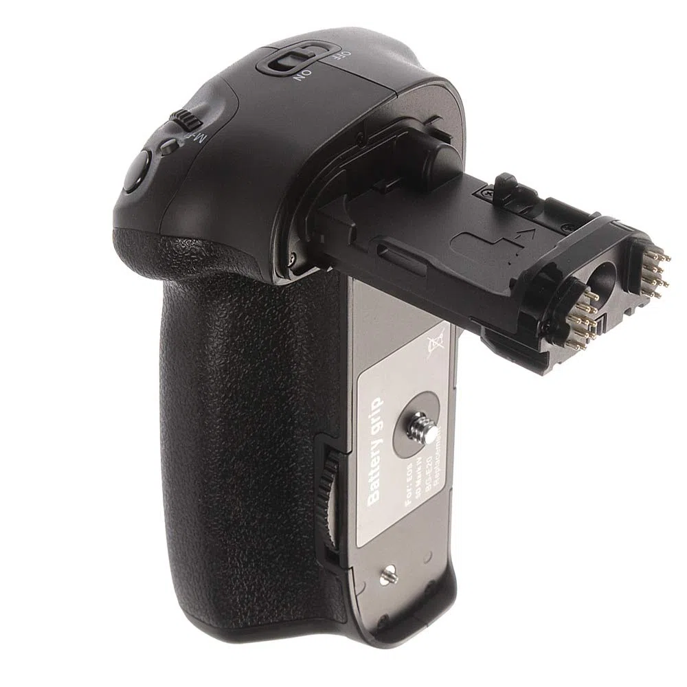 Hersmay BG-E20 Poignée d'alimentation pour appareil photo Canon 5D Mark IV, prise de vue verticale avec double compartiment de batterie, puissance étendue et ergonomie améliorée, peut contenir 2
