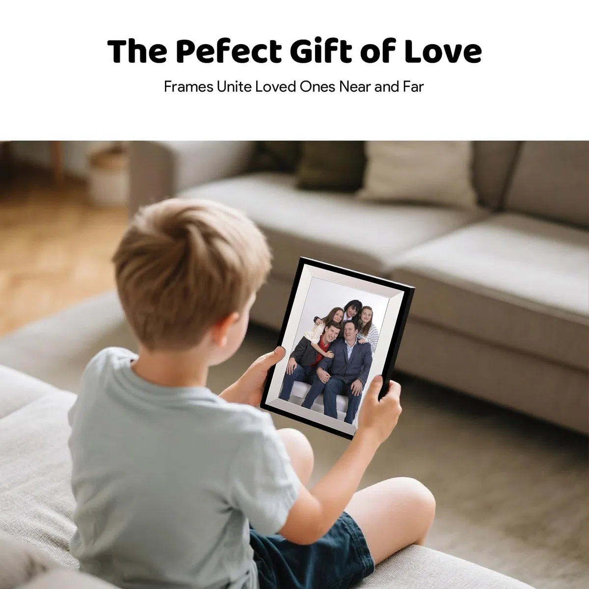 Frameo Cadre Photo Numérique WiFi 10,1 Pouces, Mémoire 32 Go, HD 1280x800 IPS Écran Tactile, Auto-Rotation Support Multilingue, Montage Mural, Partage de Photos Vidéos Via Frameo APP