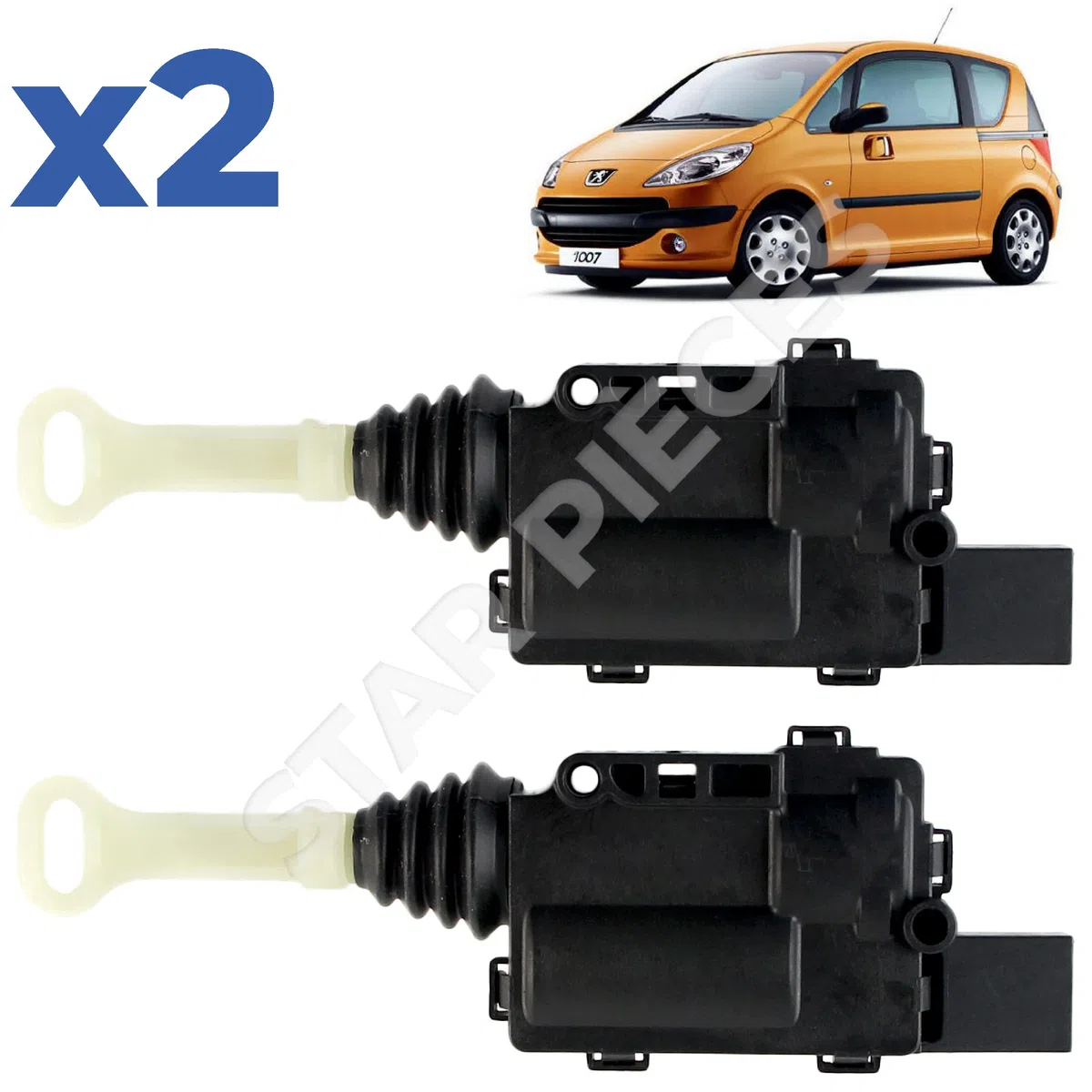 2 actionneurs de porte compatibles pour Peugeot 1007 (2005-2010) Serrures portes coulissantes. AVANT GAUCHE + DROIT | 661536, 9649879580
