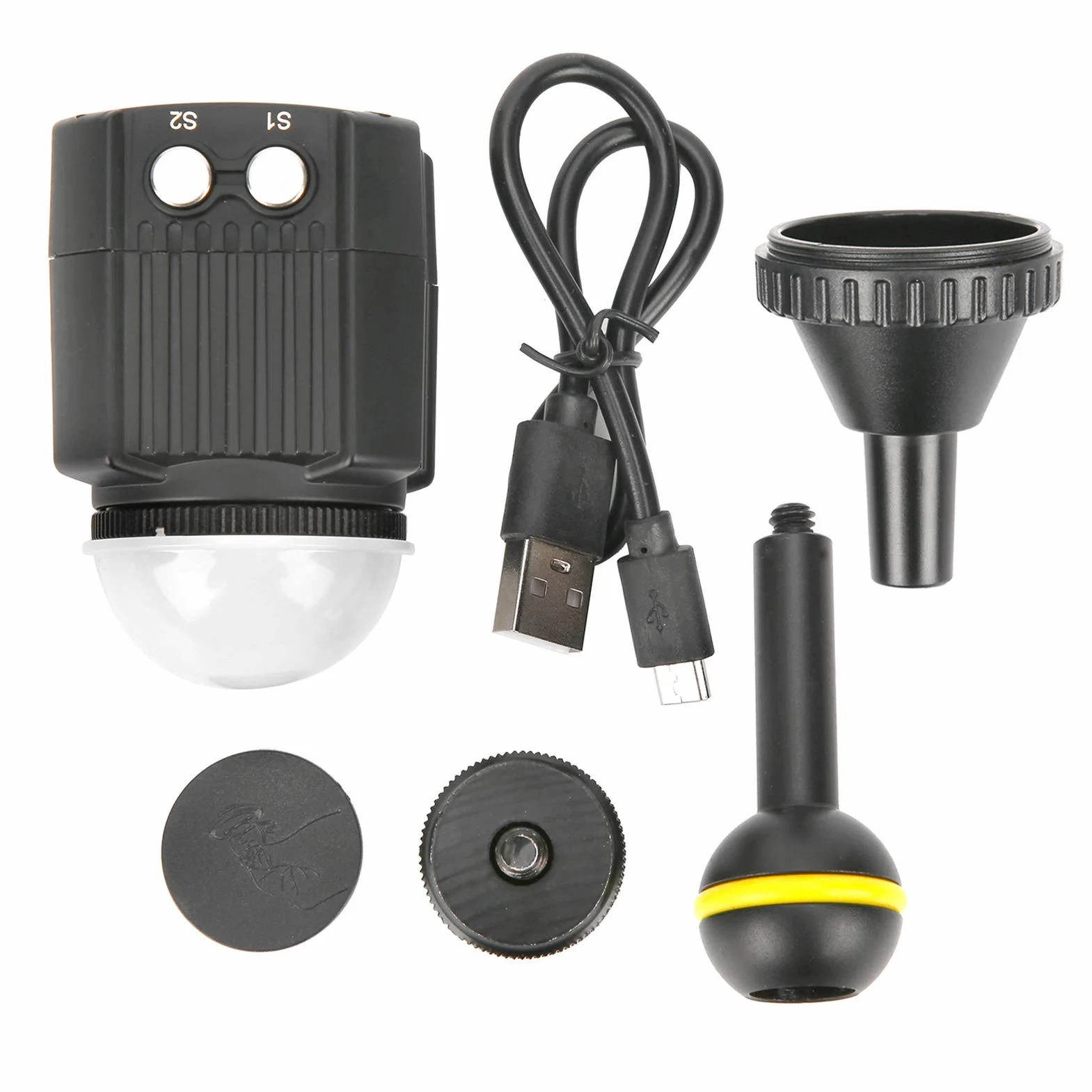 Lampe de Plongée 60M Caméra sous-Marine LED Lumière Vidéo Dimmable Étanche LED Lumière Vidéo Remplissage Veilleuse 7500K Plongée sous-Marine Photographie Lumière Lumière Étanche