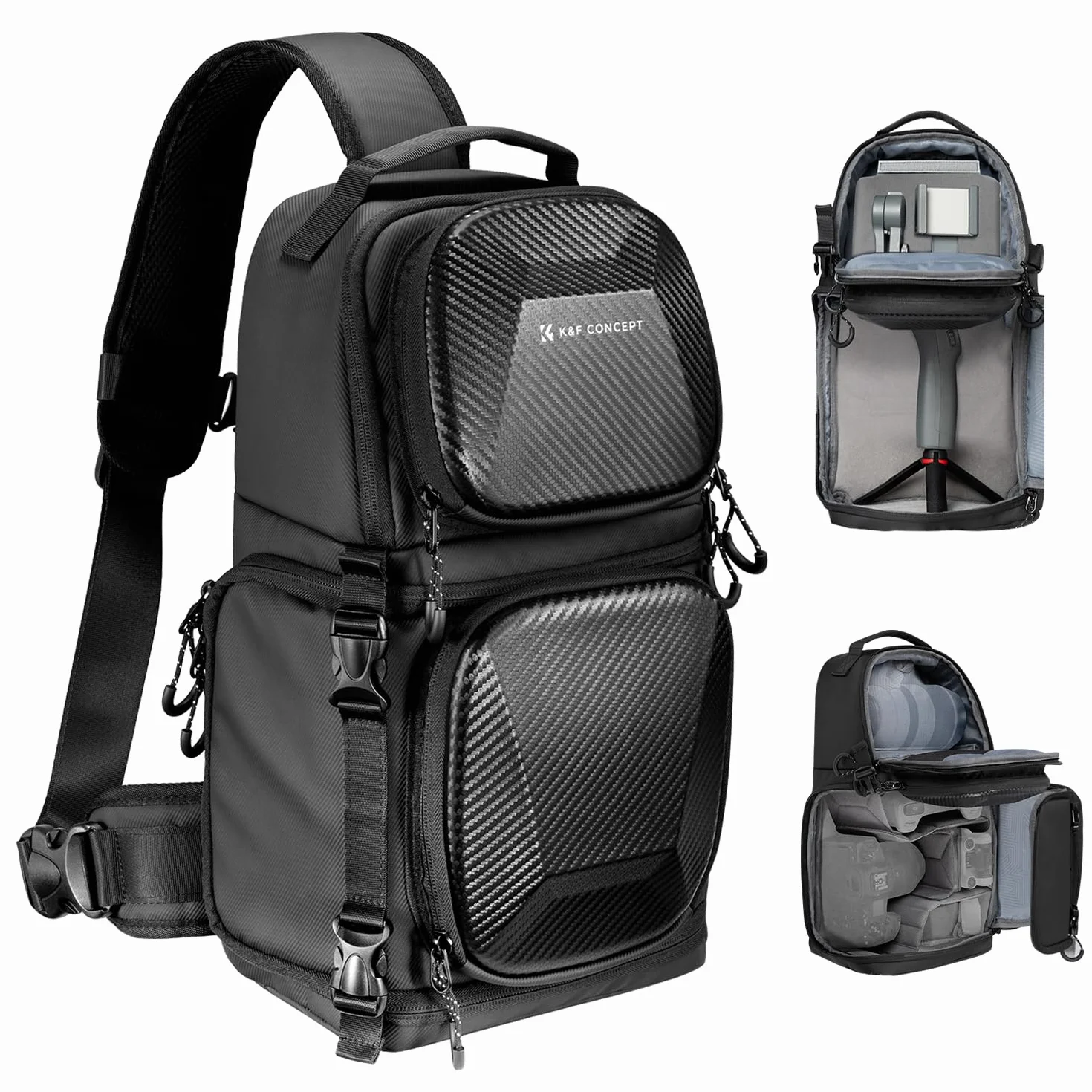 K&F CONCEPT Sac Appareil Photo, Sac Photo bandoulière Légère accès rapide Résistant à l'eau de Photographe Compatible avec Canon/Nikon/Sony/DJI Mavic Drone