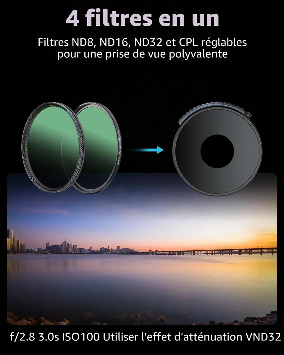 SMALLRIG Filtre CPL et VND 3-5 pour GoPro Hero 13/12/11/10, Combinant ND8, ND16, ND32, Filtre CPL en Un Seul, Accessoires de filtres Polarisants à Densité Neutre, Verre Optique HD Multicouche