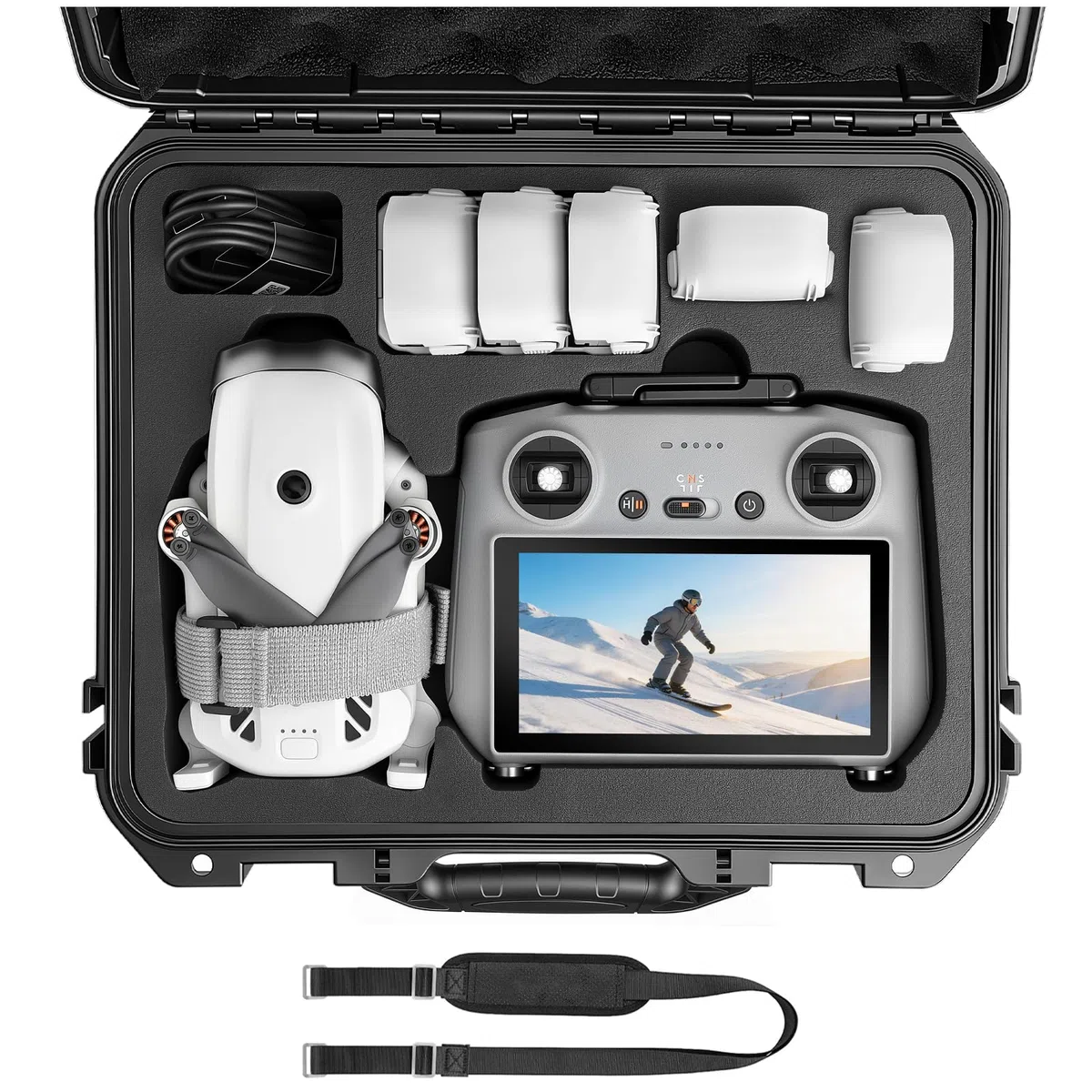 FPVtosky Coque rigide étanche pour Lito X1, Fly More Combo, compatible avec contrôleur RC 2, batterie, hub de chargeur et autres accessoires [étui uniquement]