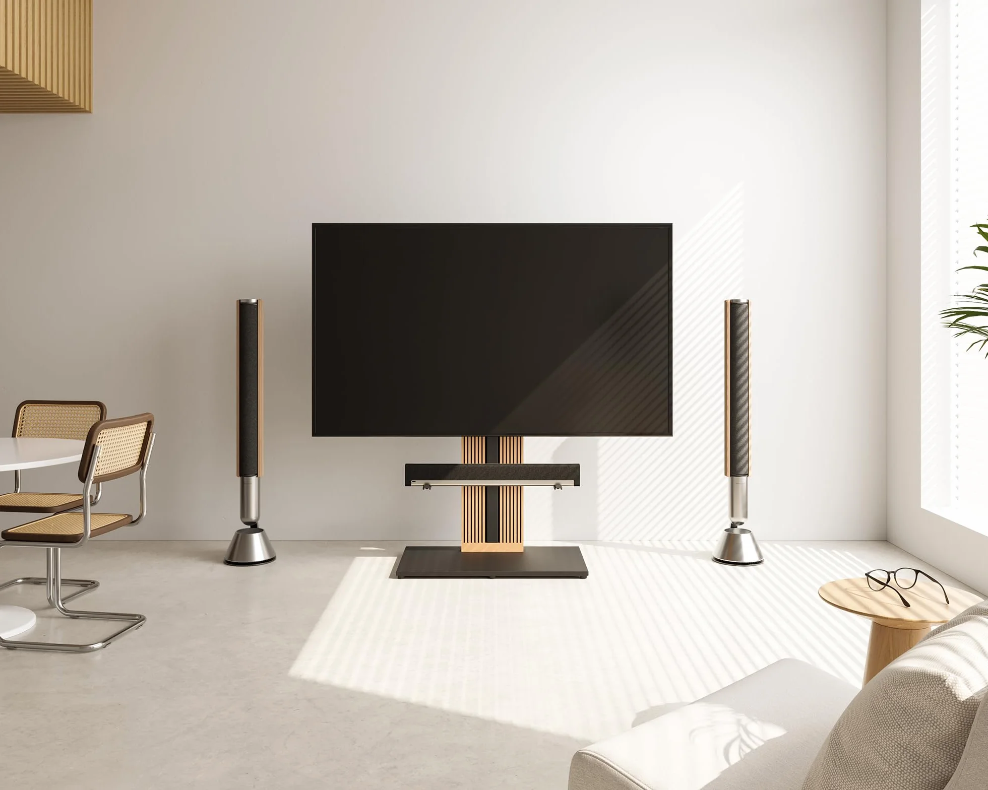 FITUEYES Design Support Barre de Son pour Série Zen/Cantor Capacité de Charge 6.5 kg Montage sous la TV avec Haut-Parleur Noir