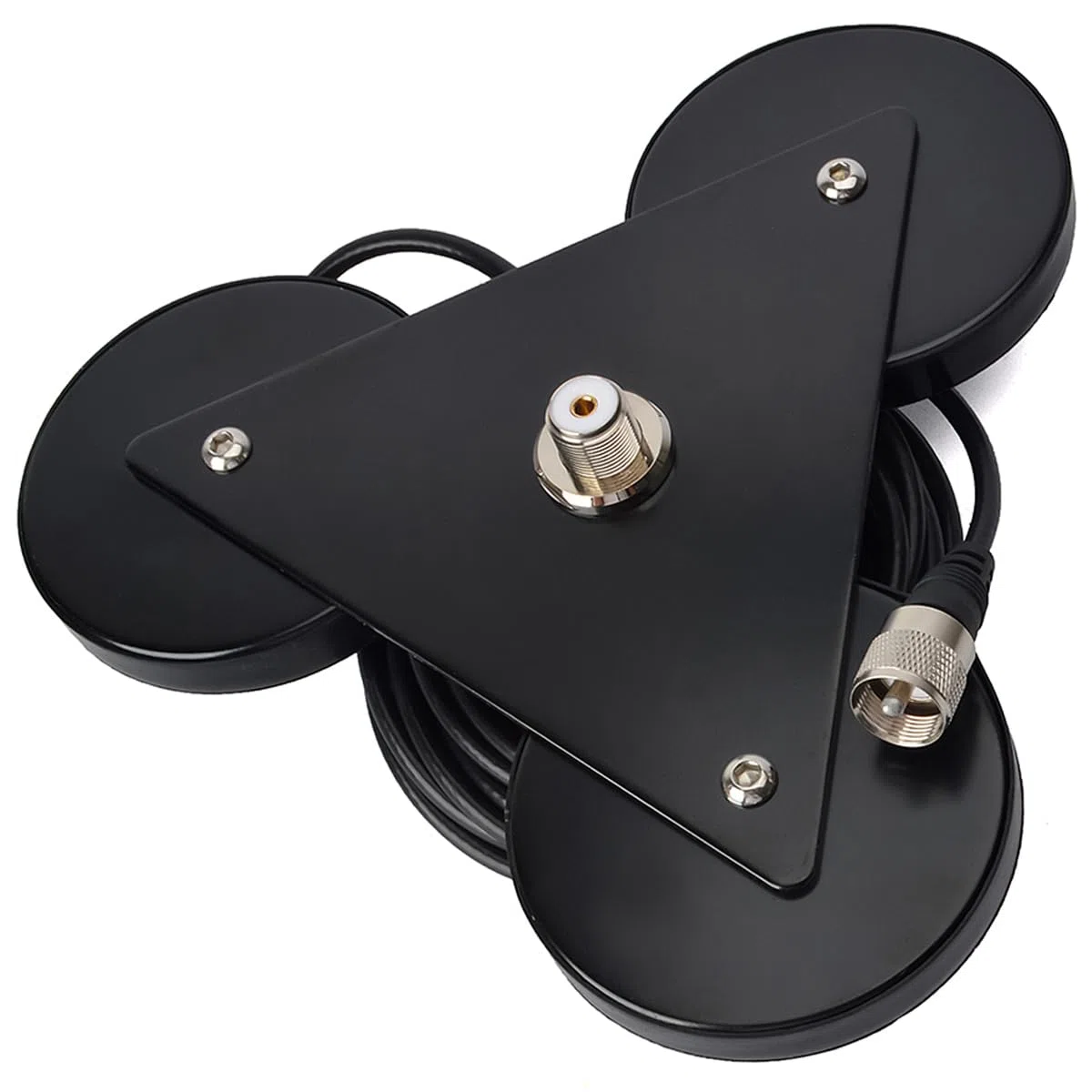 Base Montage Magnétique Robuste pour Antenne CB/VHF/UHF avec Connecteur SO239, Câble Coaxial RG58 PL259 de 5 mètres, pour Voiture/Camion, Extérieur, Maritime