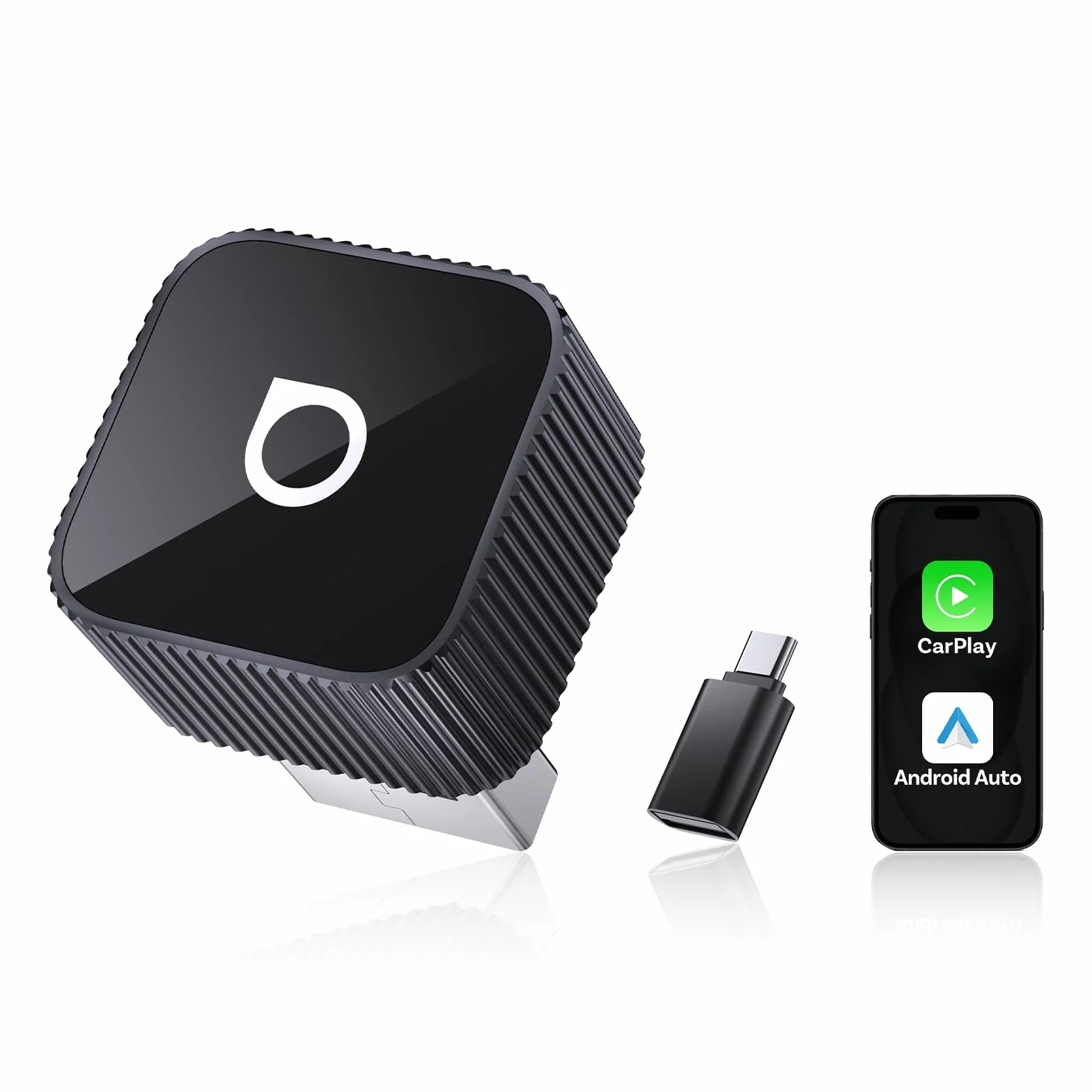 OTTOCAST (2026 Amélioré) Adaptateur CarPlay sans Fil & Android Auto 2 en 1, Mini Slim pour iOS 10+ & Android 11+, Multi-Utilisateurs, Plug & Play, Connexion Rapide