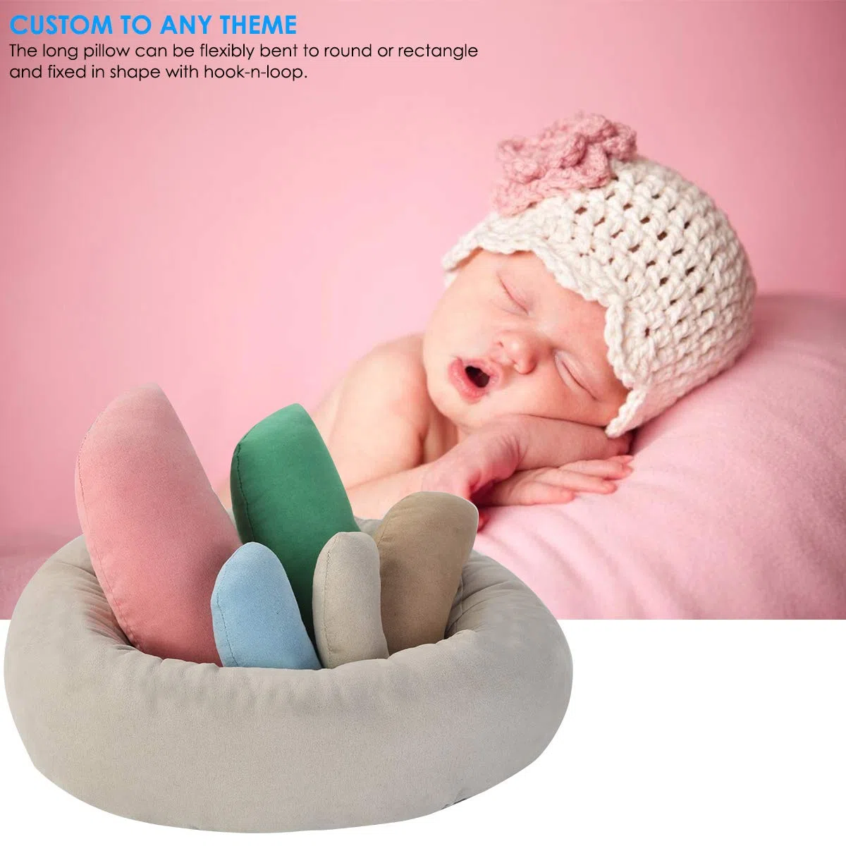 DERCLIVE Lot de 6 coussins de pose pour photographie de nouveau-né - Accessoires de photographie pour bébé de 0 à 3 mois