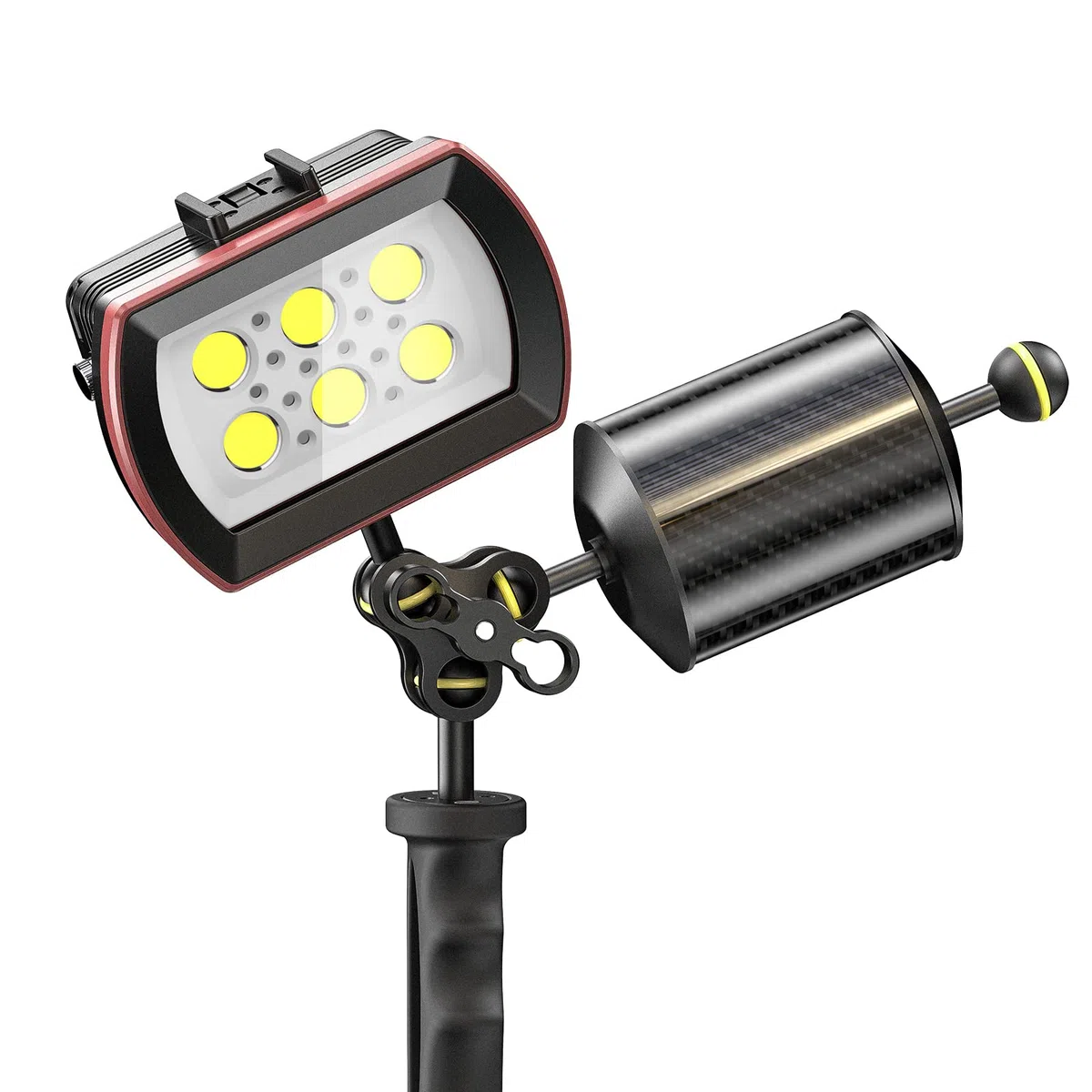 Sea frogs D80 mm,7 pouces/178 mm Bras Flottant en Carbone de pour système de flottabilité en plongée, adapté au Plateau vidéo et au Stroboscope