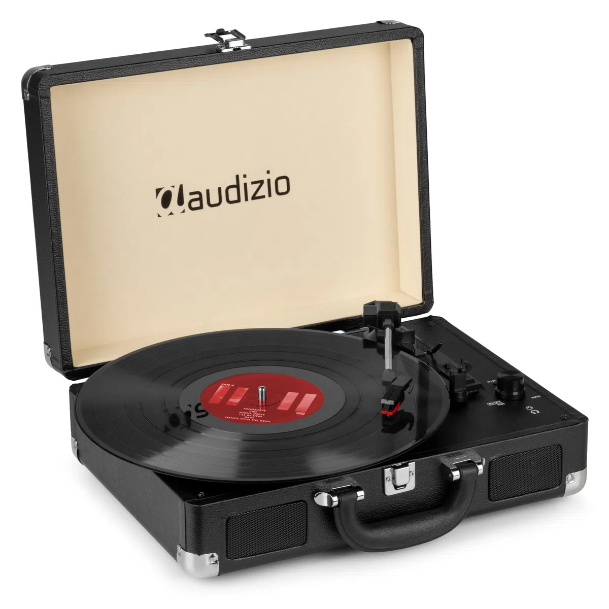 Audizio RP114BK Platine Vinyle Rétro avec Haut-Parleurs Intégrés - Noire, Lecture 33/45 & 78 Tours, Fonction de Numération pour Ordinateur, Idéal pour Écouter Vos Anciens Vinyles Préférés